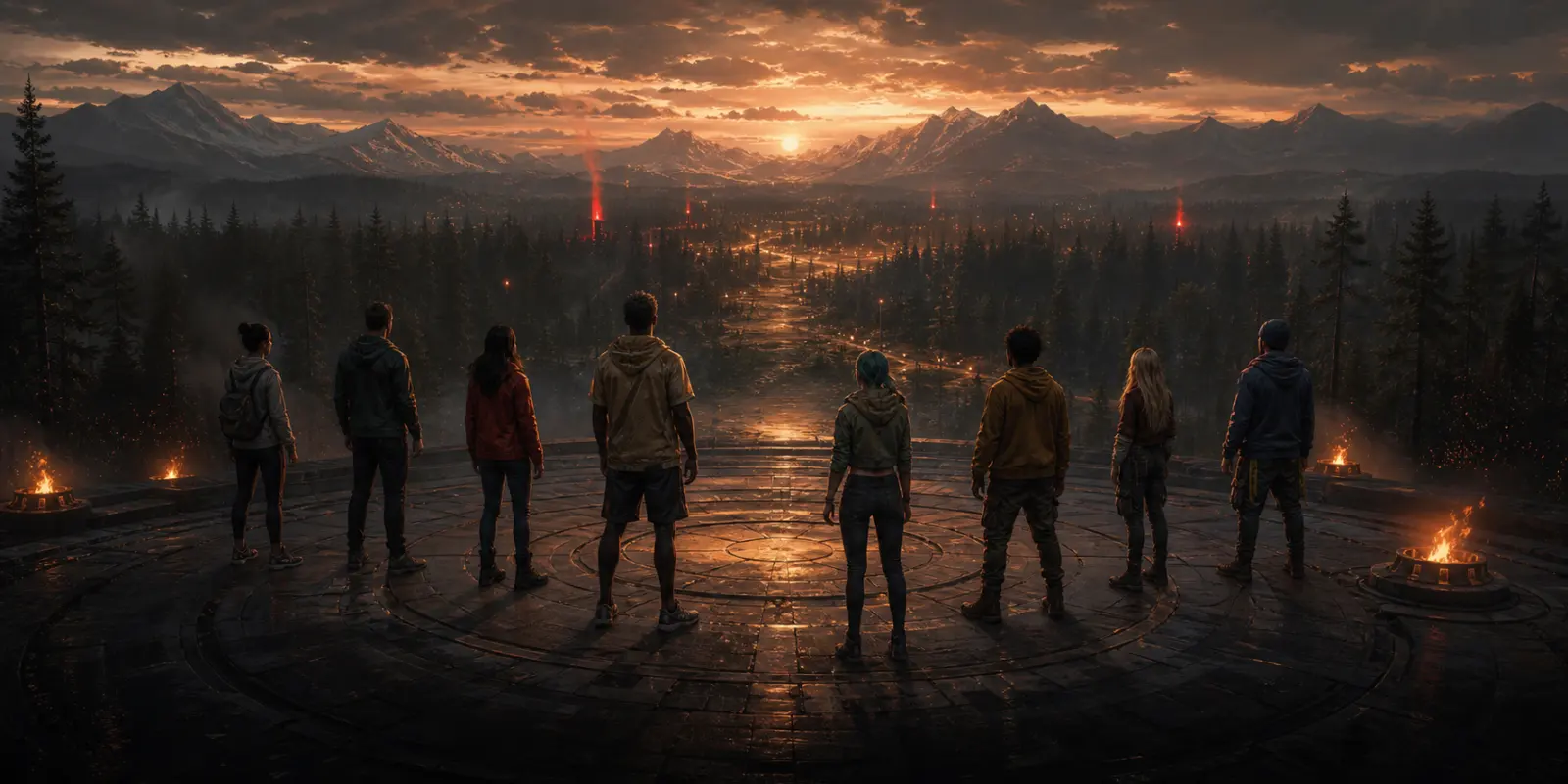 A custom group looking across the simulator arena